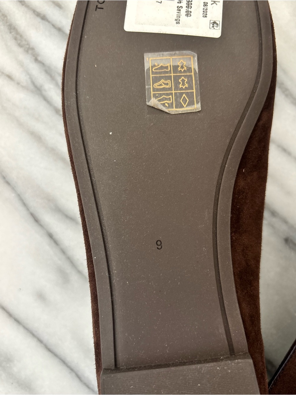 Tory Burch Chocolate Brown Suede Mary Jane Flats - Picture 11 of 12